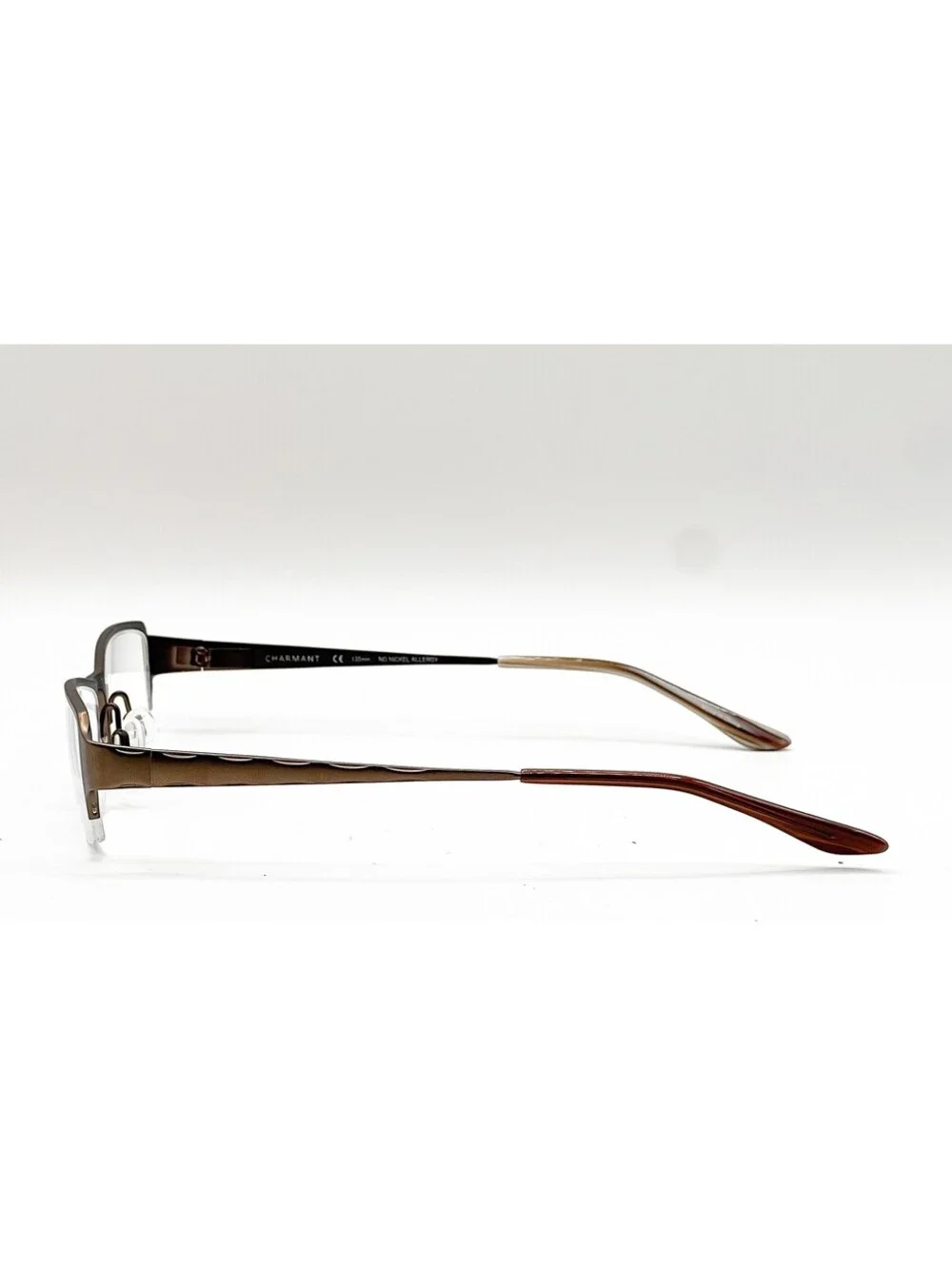 Charmant CH10888 BR Brown Half Rim Authentic Eyeglass Frames 48-18-135